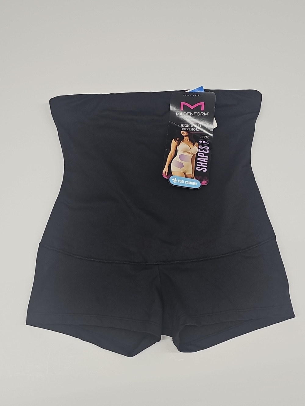 NWT Maidenform Black High Waist Boyshort Shapewear Size XL